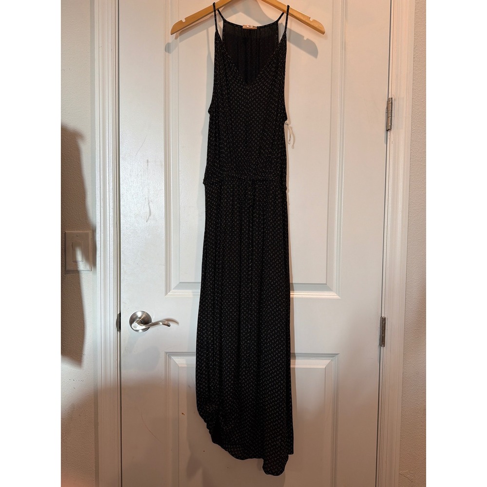 a.n.a A New Approach Black Diamond Print V-Neck Maxi Dress Small NWOT